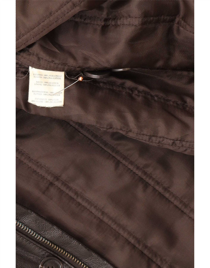 Vintage Ανδρικό Δερμάτινο Παλτό IT 58 3XL Μαύρο