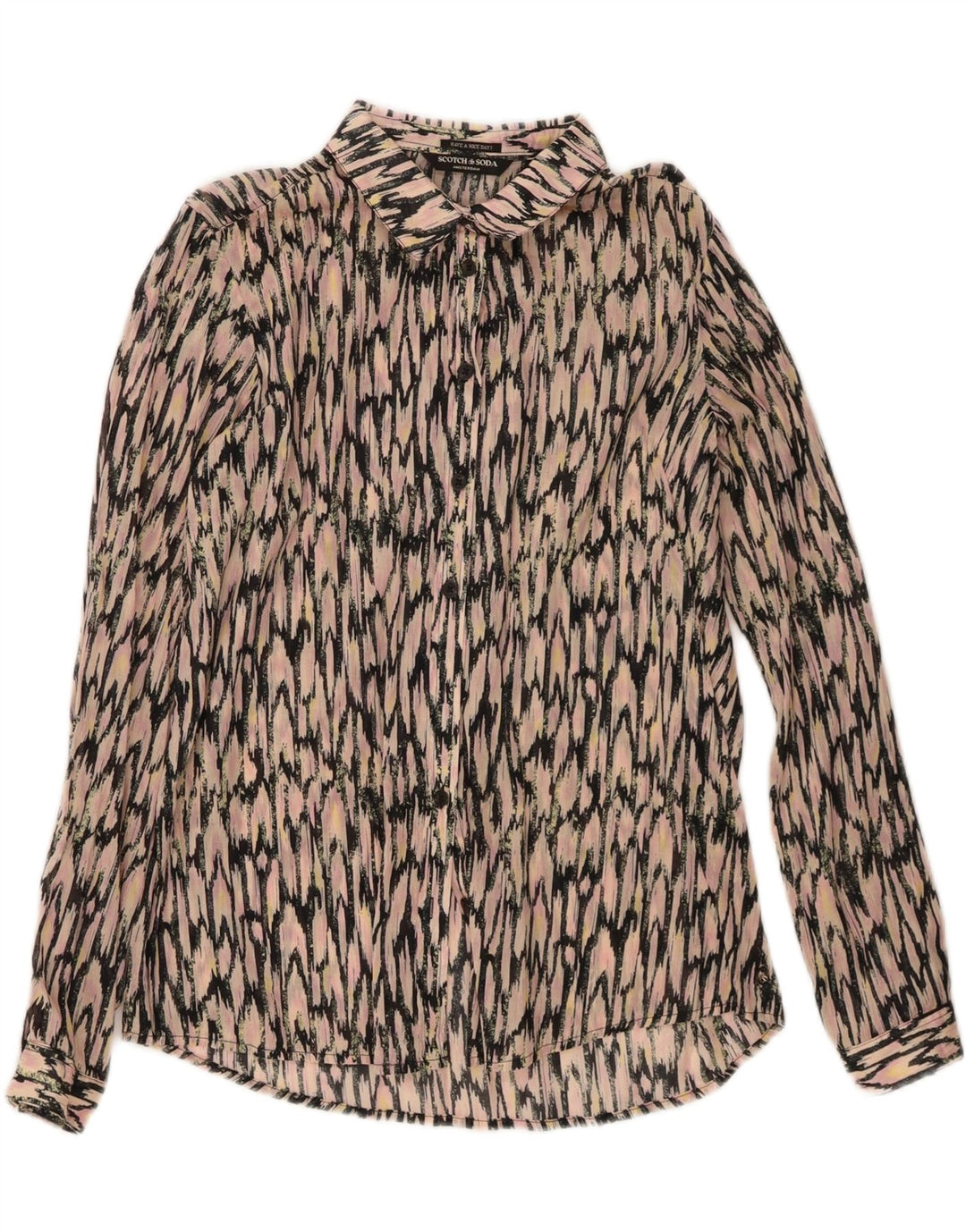 Scotch & Soda Γυναικείο πουκάμισο Abstract Pattern Μπλούζα UK 14 Medium Pink