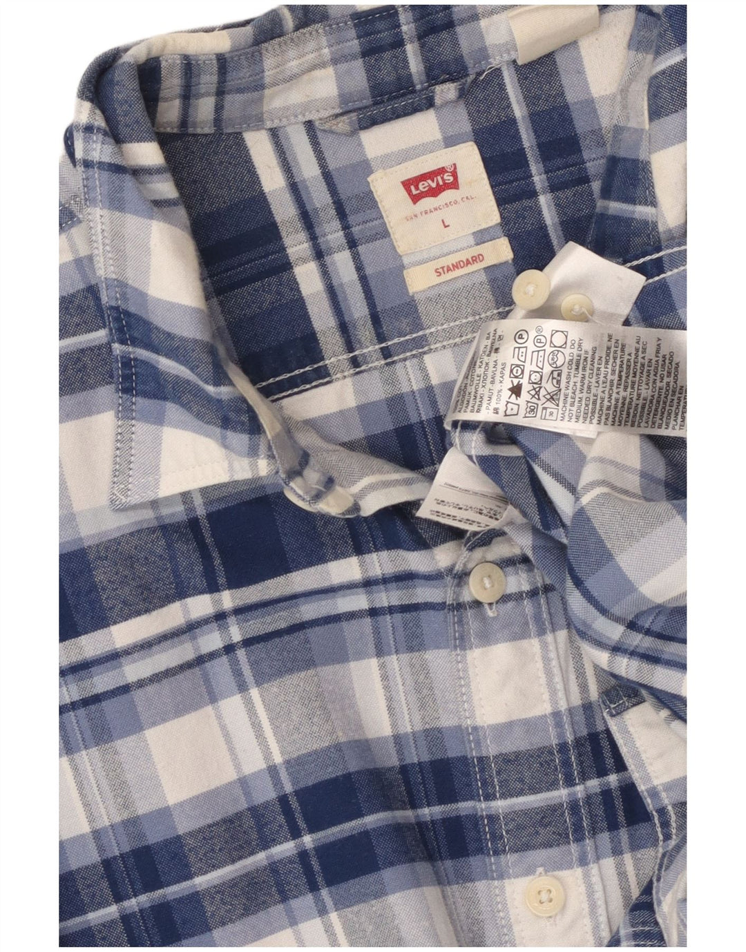 Ανδρικό φανελένιο πουκάμισο LEVI'S Standard Fit, μεγάλο μπλε βαμβακερό