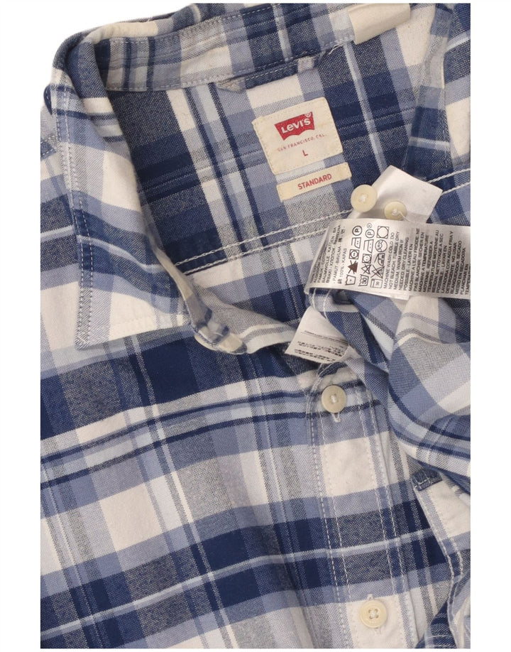 Ανδρικό φανελένιο πουκάμισο LEVI'S Standard Fit, μεγάλο μπλε βαμβακερό