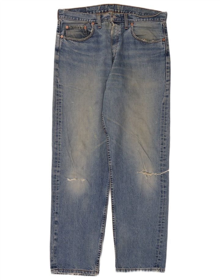 Ανδρικό τζιν Levi's Distressed Straight W36 L32 Μπλε βαμβακερό