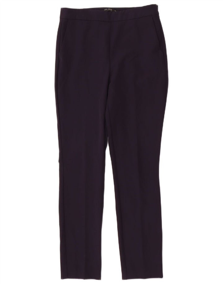 Zara Γυναικείο Slim παντελόνι Chino Medium W28 L28 Navy Blue Polyester