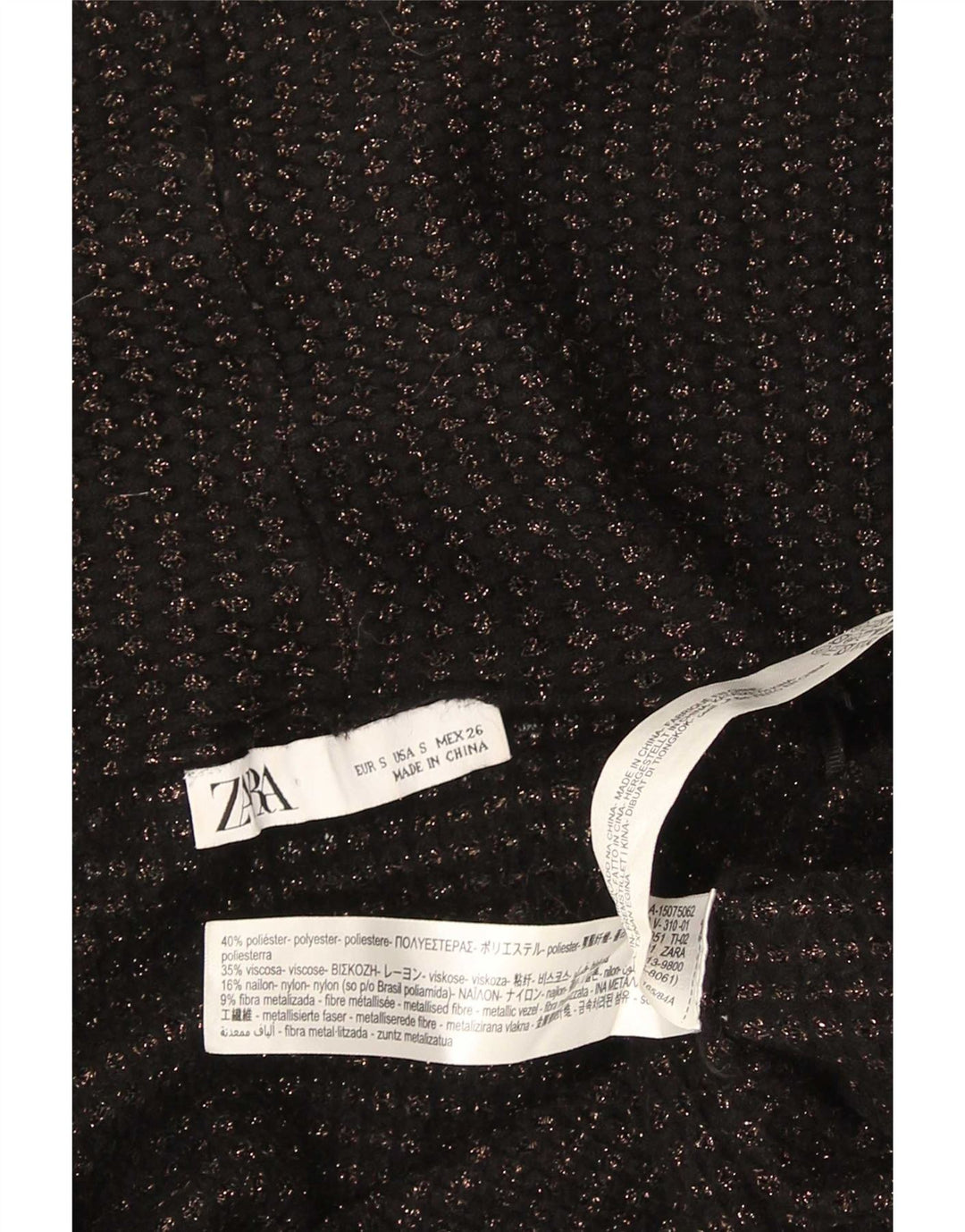 Zara Γυναικείο Longline ανοιχτό πουλόβερ ζακέτα UK 10 Small Black Polyester