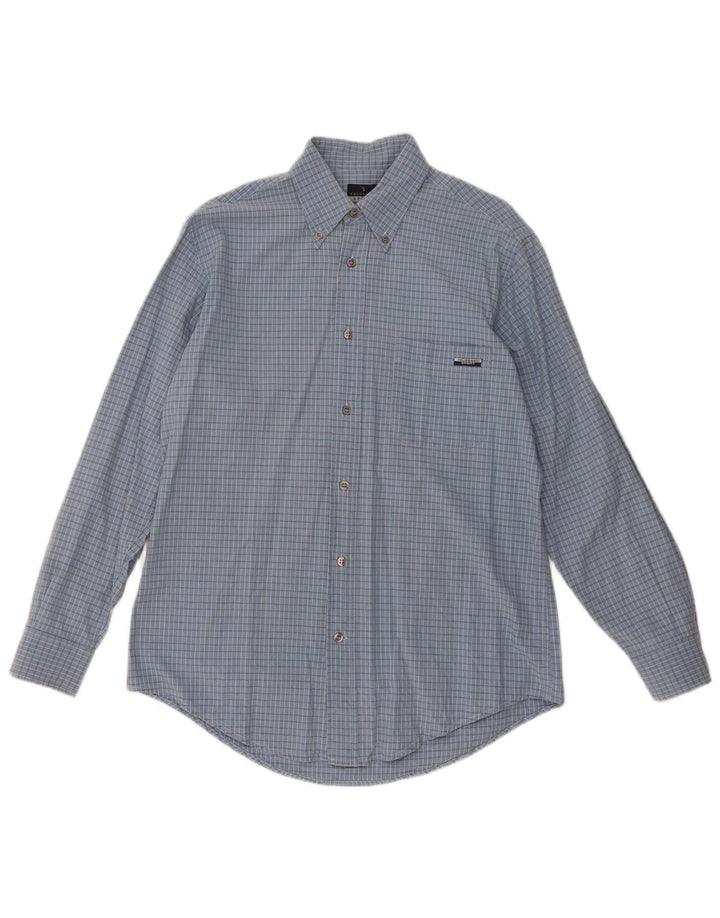 Ανδρικό πουκάμισο Trussardi μεγάλο μπλε Gingham