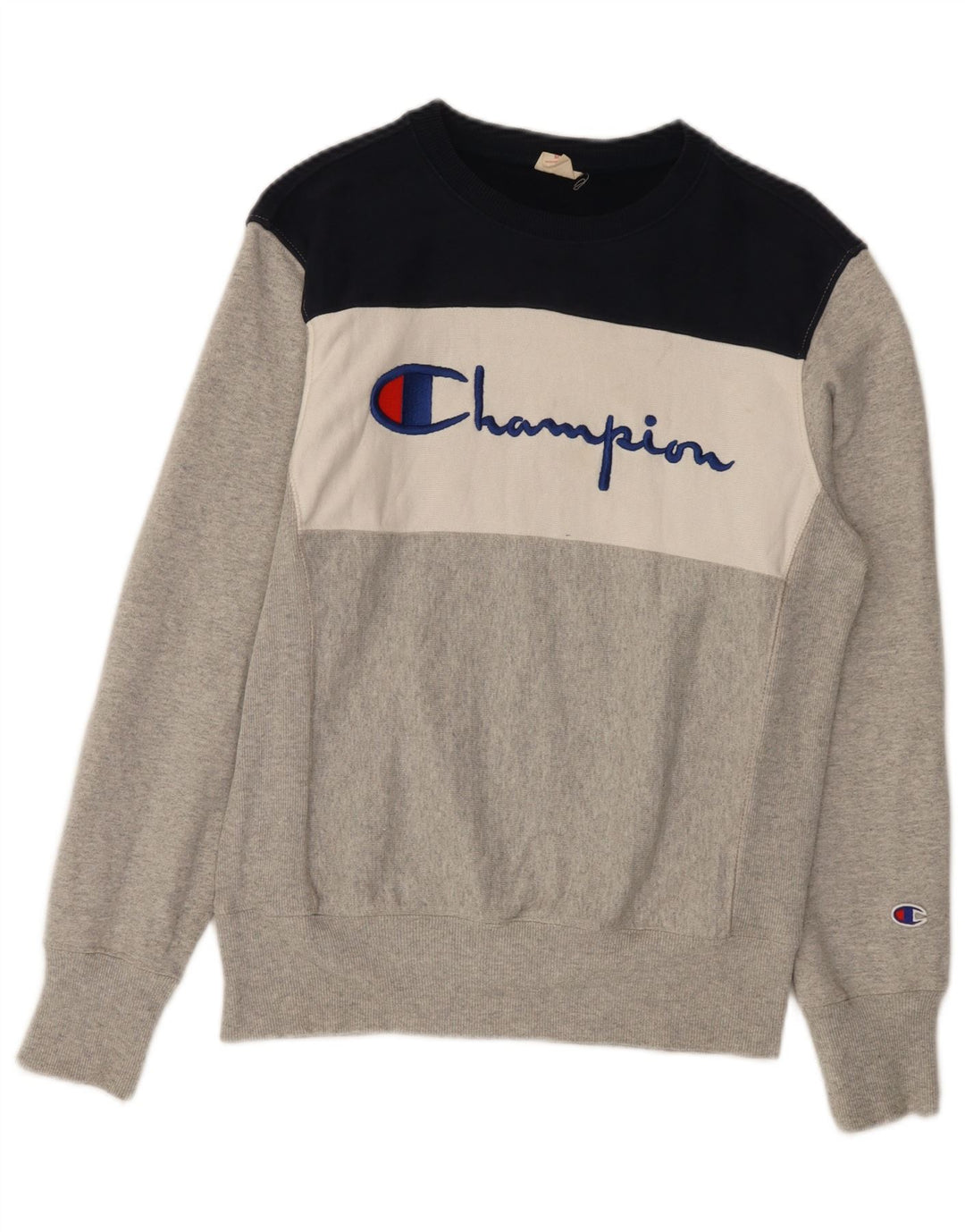 Champion Γυναικεία Γραφική Φούτερ Jumper UK 14 Medium Grey Colourblock