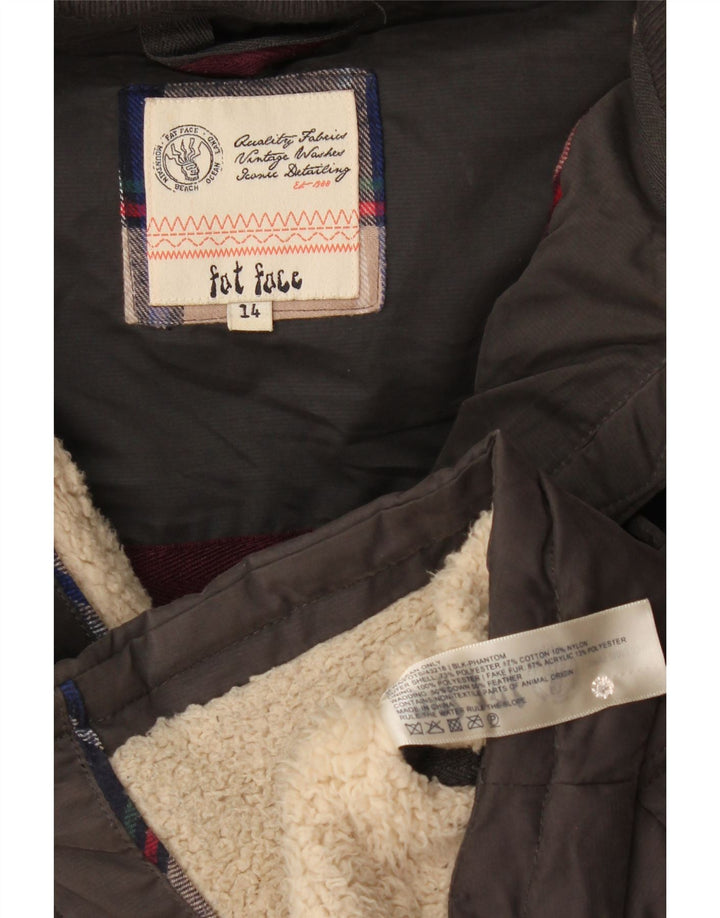 Fat Face Γυναικεία κουκούλα με επένδυση Gilet UK 14 Medium Grey Polyester