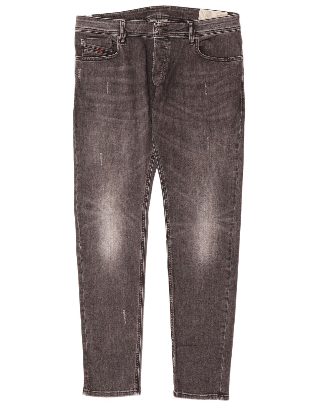 Diesel Mens Distressed Slim Jeans W36 L32 Γκρι βαμβακερό