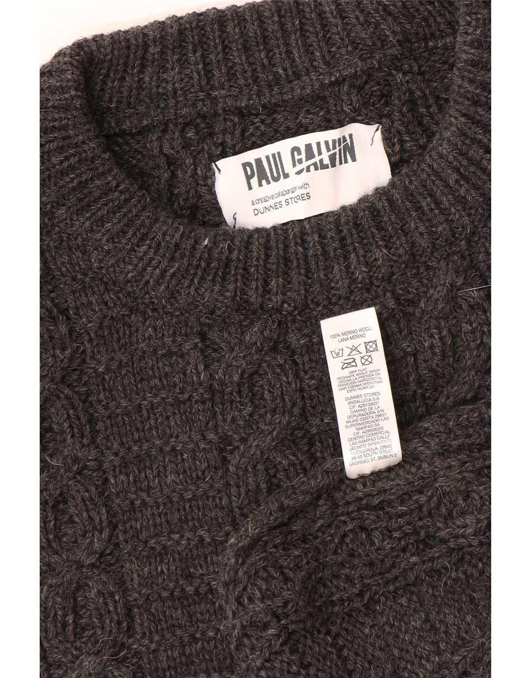 Ανδρικό πουλόβερ Dunnes Stores Boat Neck Jumper Μεγάλο Γκρι Μαλλί