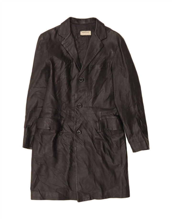 MARTIN'S Mens Leather Coat IT 46 Small Black Leather Vintage Martin's and Second-Hand Martin's from Messina Hembry 