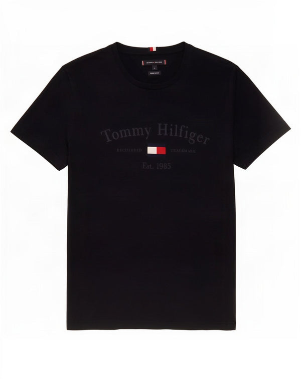 Ανδρικό γραφικό T-Shirt Tommy Hilfiger Top XL Μαύρο βαμβακερό