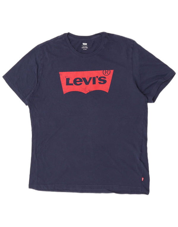 Ανδρικό γραφικό T-Shirt Levi's Top XL Navy Blue Cotton