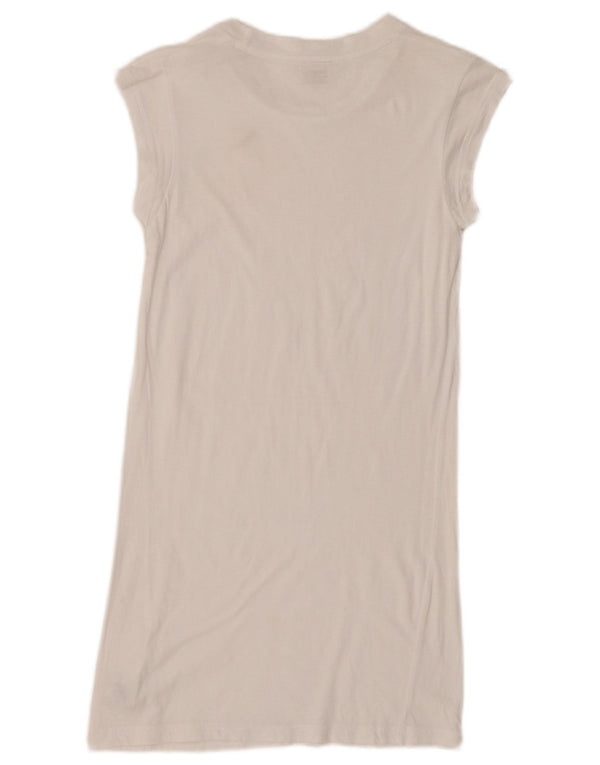 Diesel Γυναικείο T-Shirt Φόρεμα UK 6 XS Λευκό βαμβακερό