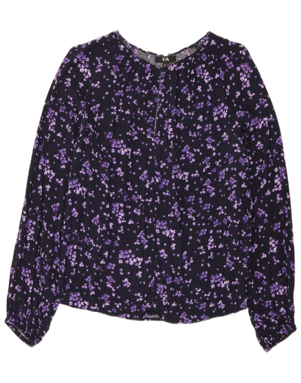 Γυναικεία μπλούζα C&A Top EU 38 Medium Purple Floral Viscose