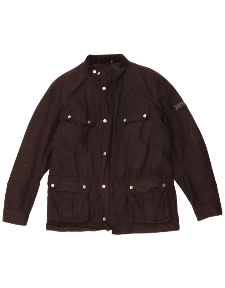 Ανδρικό κερωμένο βαμβακερό μπουφάν Barbour UK 40 μεγάλο μαύρο βαμβακερό