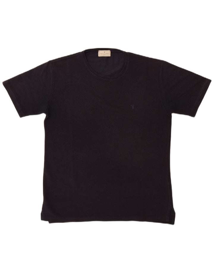Trussardi Γυναικείο T-Shirt Top UK 14 Medium Navy Blue Polyester