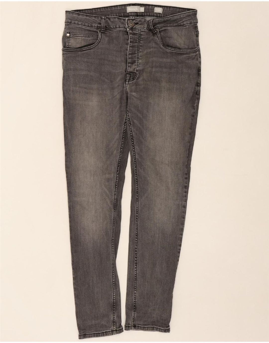 BENCH Mens Skinny Jeans W36 L32 Grey Cotton Vintage Bench and Second-Hand Bench from Messina Hembry 