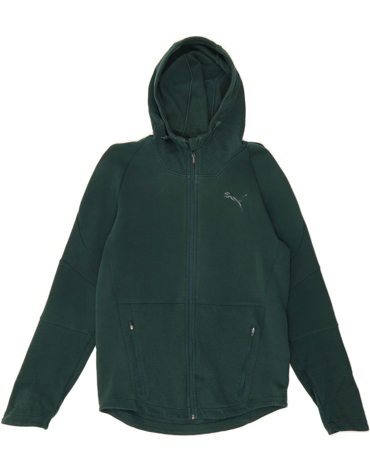 PUMA Mens Zip Hoodie Sweater Medium Green Cotton Vintage Puma and Second-Hand Puma from Messina Hembry 