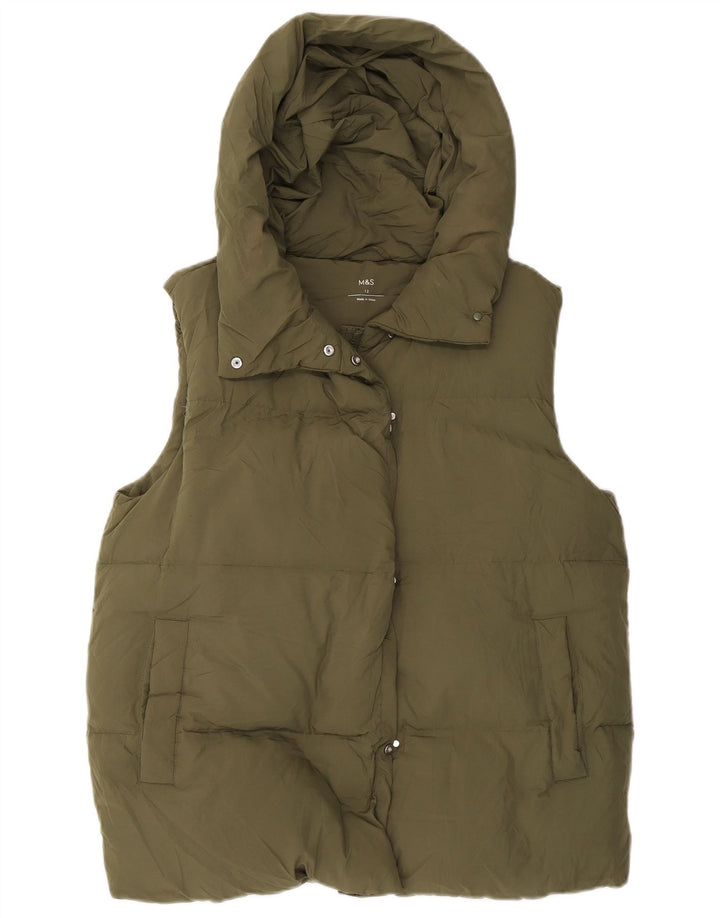 Marks & Spencer Γυναικεία κουκούλα με επένδυση Gilet UK 12 μεσαίο πράσινο πολυεστέρας