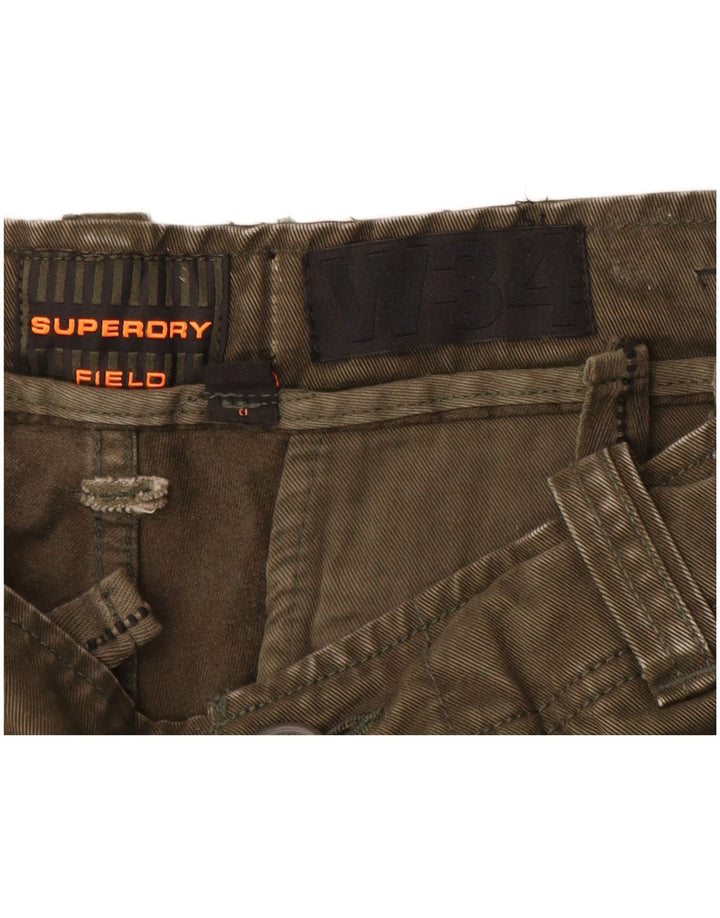 Ανδρικό σορτς Cargo Superdry W34 Large Khaki Cotton Army