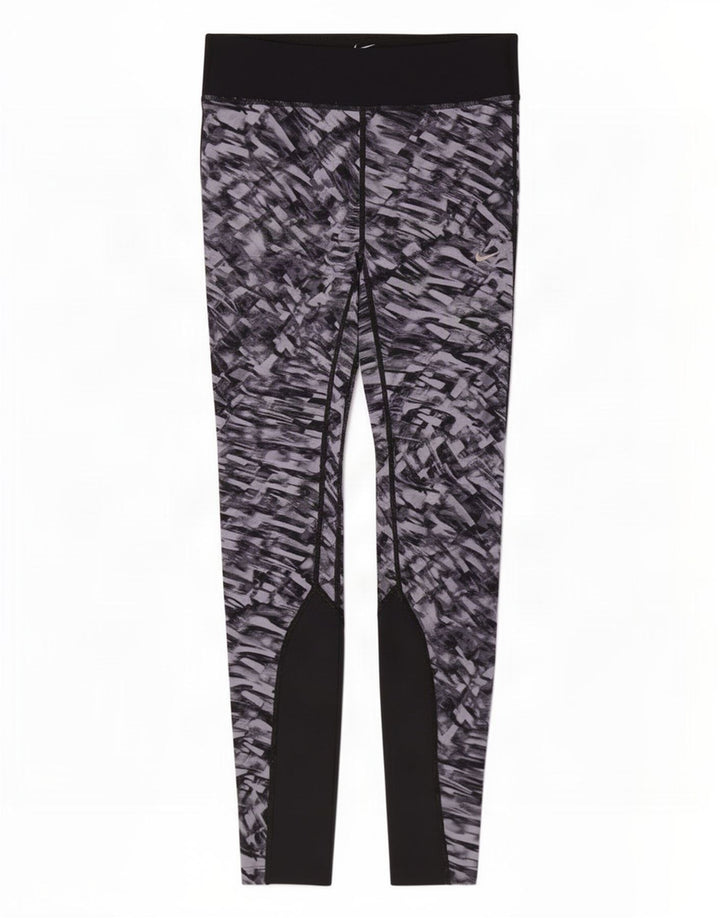 Γυναικεία Nike Dri Fit Abstract Pattern κολάν UK 8 Small Grey