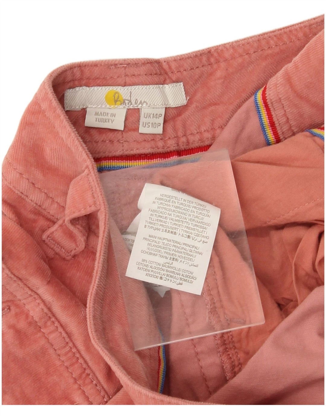 BODEN Γυναικεία Crop Joggers Κοτλέ παντελόνι UK 14 Large W34 L25 Pink