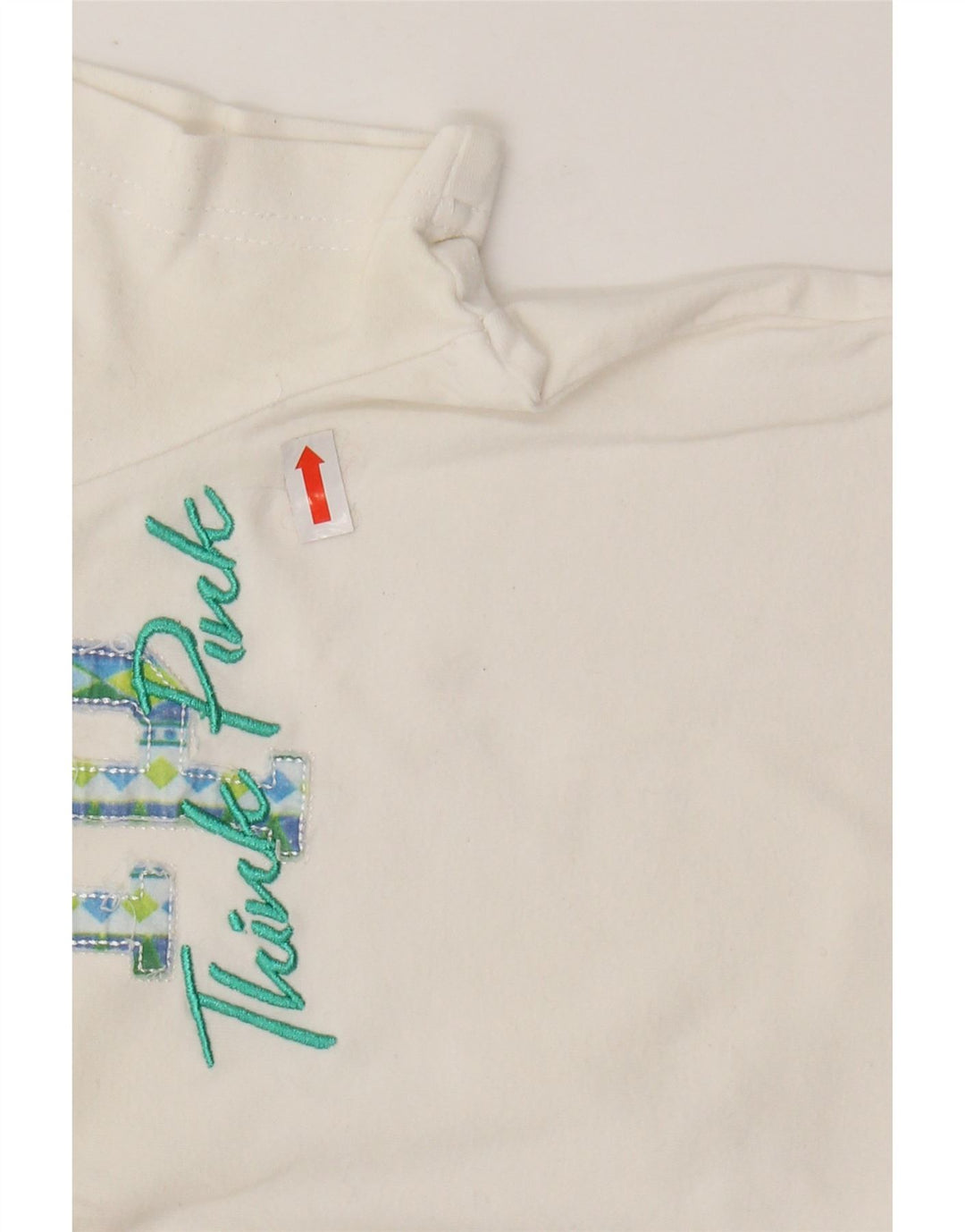 THINK PINK Γυναικείο γραφικό πόλο μπλουζάκι UK 8 μικρό λευκό βαμβακερό