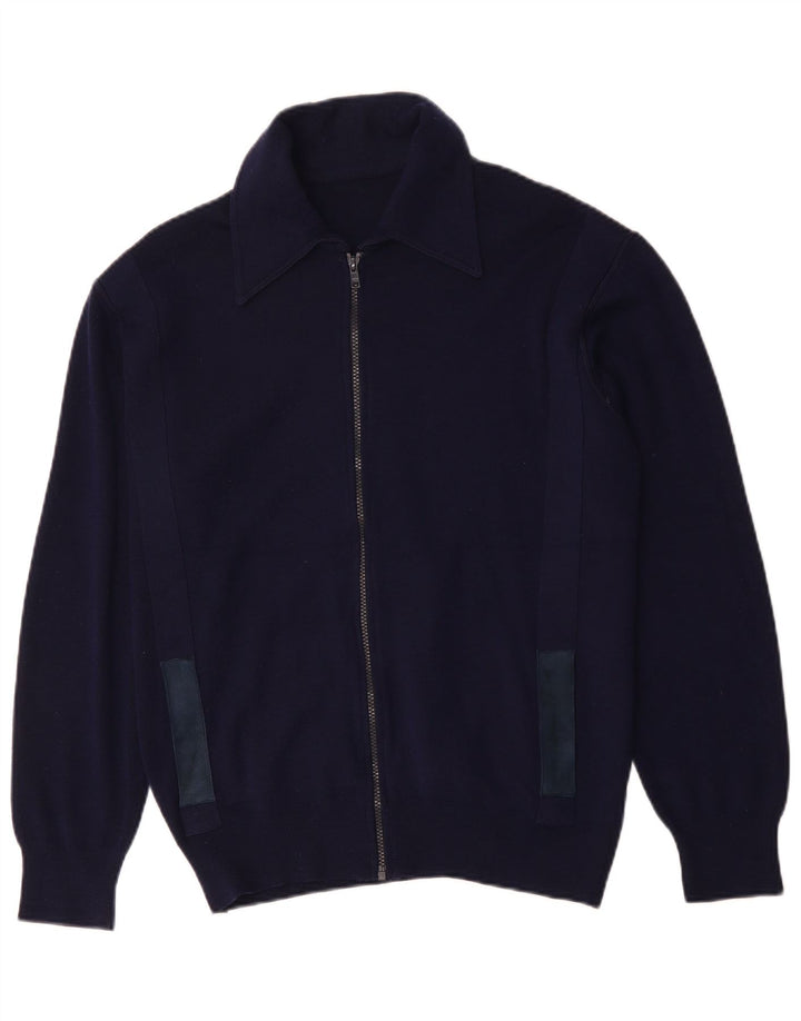 Vintage Ανδρική Ζακέτα πουλόβερ Μαλλί μεσαίου Navy