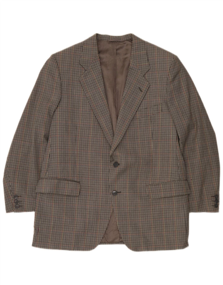 Vintage Ανδρικό σακάκι με 2 κουμπιά σακάκι UK 38 Medium Grey Houndstooth
