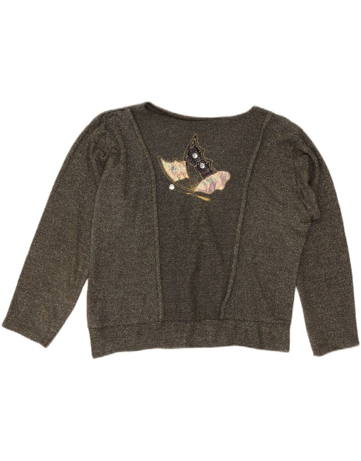 Γυναικείο Γυναικείο Φούτερ με γραφικό μεγάλο μέγεθος, Jumper UK 10 Small Grey