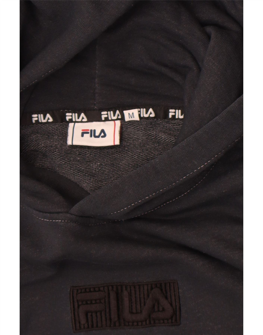 Fila Γυναικείο Γραφικό Hoodie Jumper UK 14 Medium Black