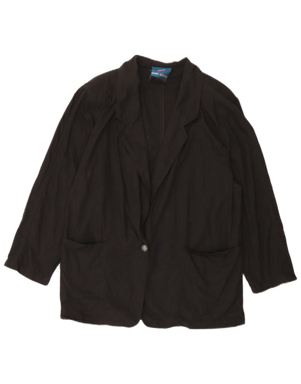 Daniel Hechter Γυναικείο Μπουφάν Blazer 1 Κουμπί IT 48 XL Μαύρο βαμβακερό