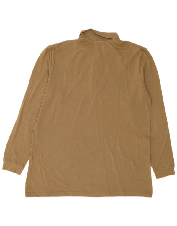 Γυναικείο μακρυμάνικο μπλουζάκι πόλο Lacoste 46 XL, βαμβακερό χακί