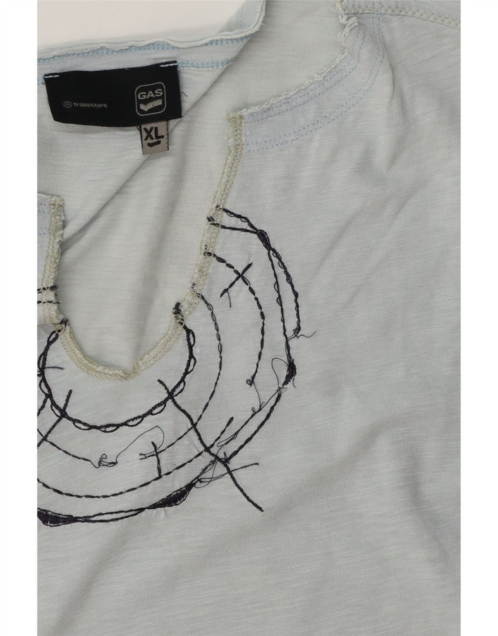 Ανδρικό γραφικό T-Shirt GAS Top XL Blue Flecked