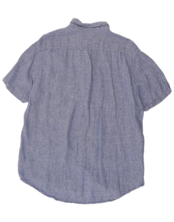 Ανδρικό κοντομάνικο πουκάμισο με κανονική εφαρμογή GANT Μέγεθος 45/46 2XL Blue Houndstooth