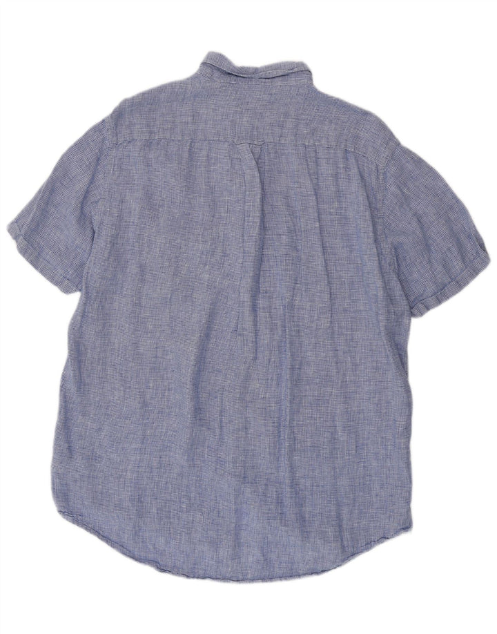 Ανδρικό κοντομάνικο πουκάμισο με κανονική εφαρμογή GANT Μέγεθος 45/46 2XL Blue Houndstooth