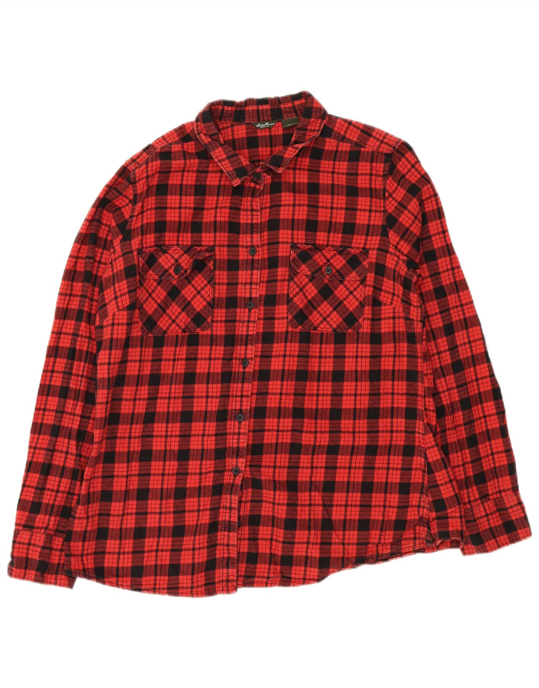 Γυναικείο φανελένιο πουκάμισο Eddie Bauer UK 18 XL Red Check Cotton