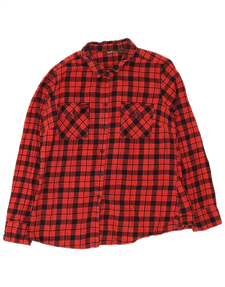 Γυναικείο φανελένιο πουκάμισο Eddie Bauer UK 18 XL Red Check Cotton