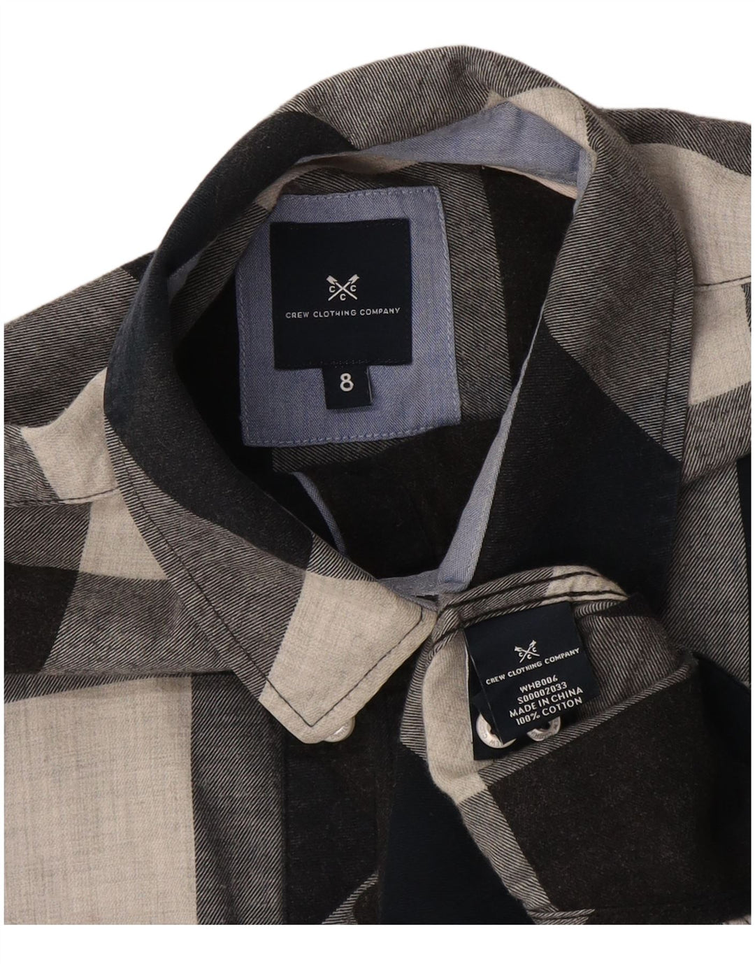 Crew Clothing Γυναικείο πουκάμισο μεγάλου μεγέθους φανέλα UK 8 Small Navy Blue Check
