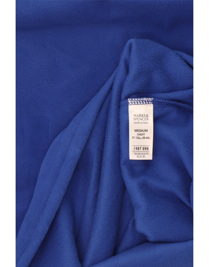 Marks & Spencer Ανδρικό Fleece Jumper Medium Blue Polyester