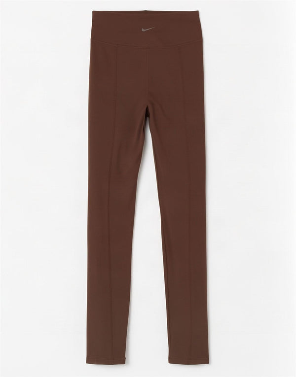 Nike Womens Dri Fit Leggings UK 12 Medium Brown Polyester
