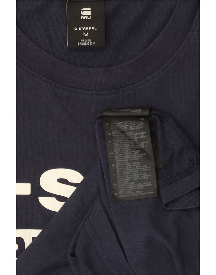 Ανδρικό γραφικό T-Shirt G-Star Top από μεσαίο μπλε ναυτικό βαμβακερό