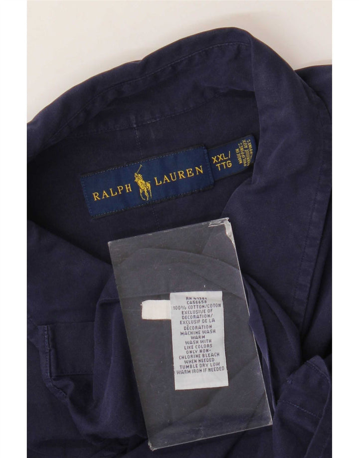 Ανδρικό πουκάμισο Ralph Lauren 2XL Navy Blue Cotton