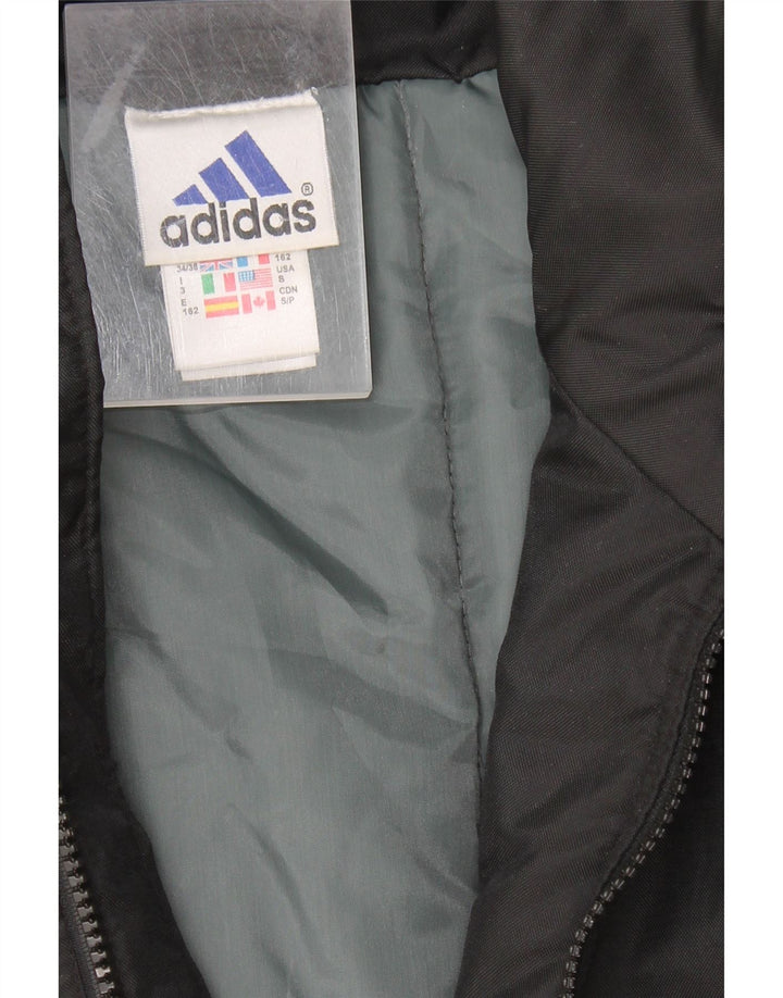 ADIDAS Mens Loose Fit Graphic Padded Jacket UK 34/36 Small Black Polyester