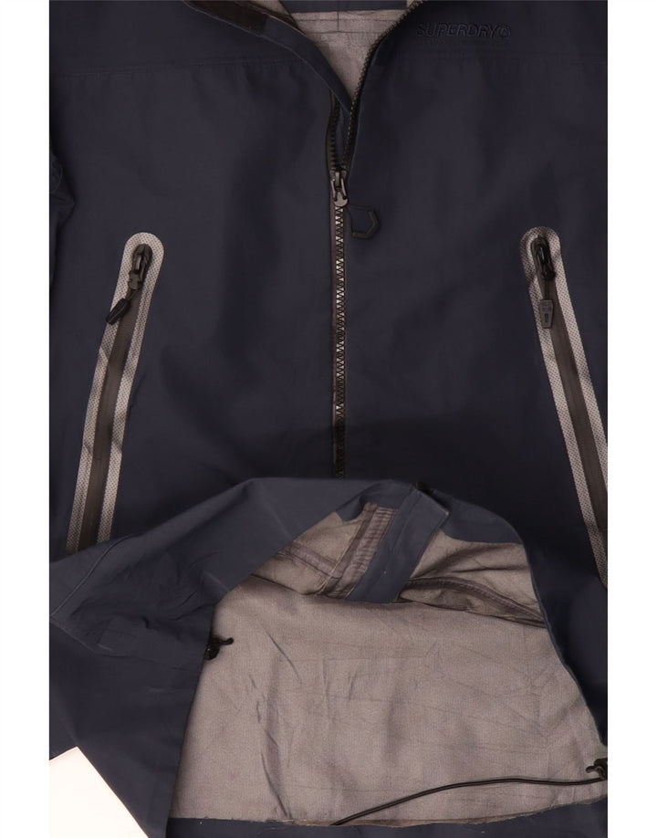 SUPERDRY Ανδρικό αδιάβροχο μπουφάν UK 36 Small Navy Blue Polyester