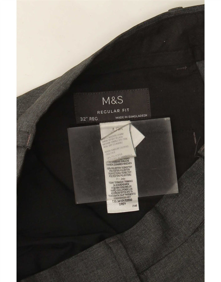 Marks & Spencer Ανδρικό ίσιο παντελόνι Chino με κανονική εφαρμογή W32 L31 Γκρι
