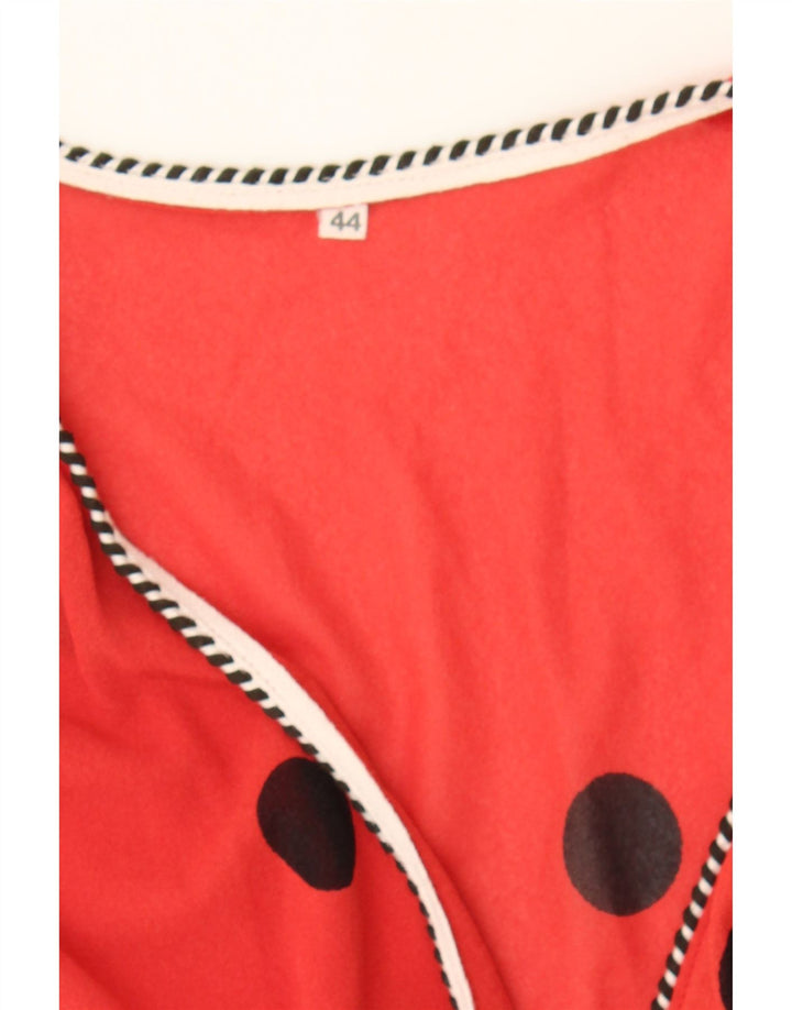 VINTAGE Womens Cardigan Top IT 44 Medium Red Polka Dot Acetate Vintage Vintage and Second-Hand Vintage from Messina Hembry 
