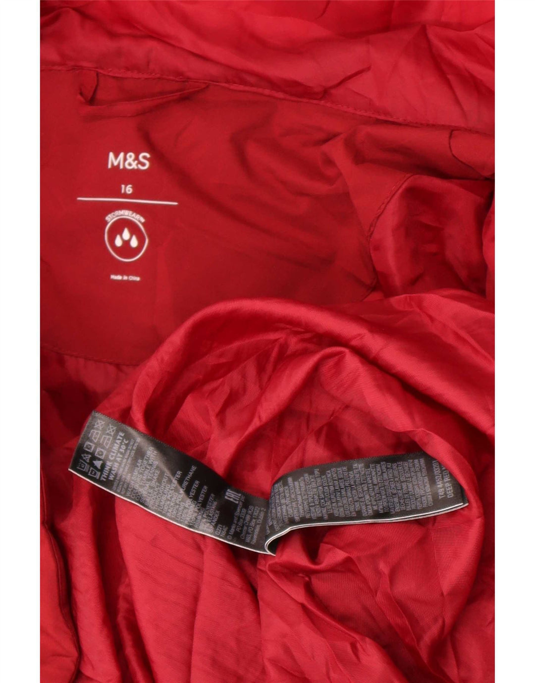 Marks & Spencer Γυναικείο παλτό με κουκούλα μεγάλου μεγέθους με επένδυση UK 16 μεγάλο κόκκινο
