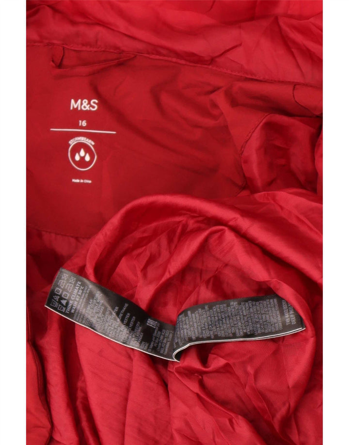 Marks & Spencer Γυναικείο παλτό με κουκούλα μεγάλου μεγέθους με επένδυση UK 16 μεγάλο κόκκινο