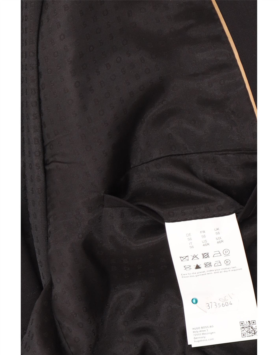 Ανδρικό σακάκι σακάκι Hugo Boss EU 56 3XL Μαύρο μάλλινο με 2 κουμπιά