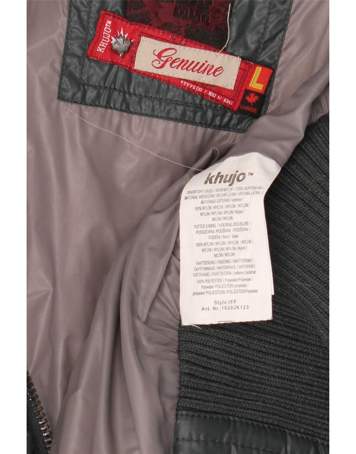 KHUJO Γυναικείο μπουφάν UK 14 Large Green Nylon
